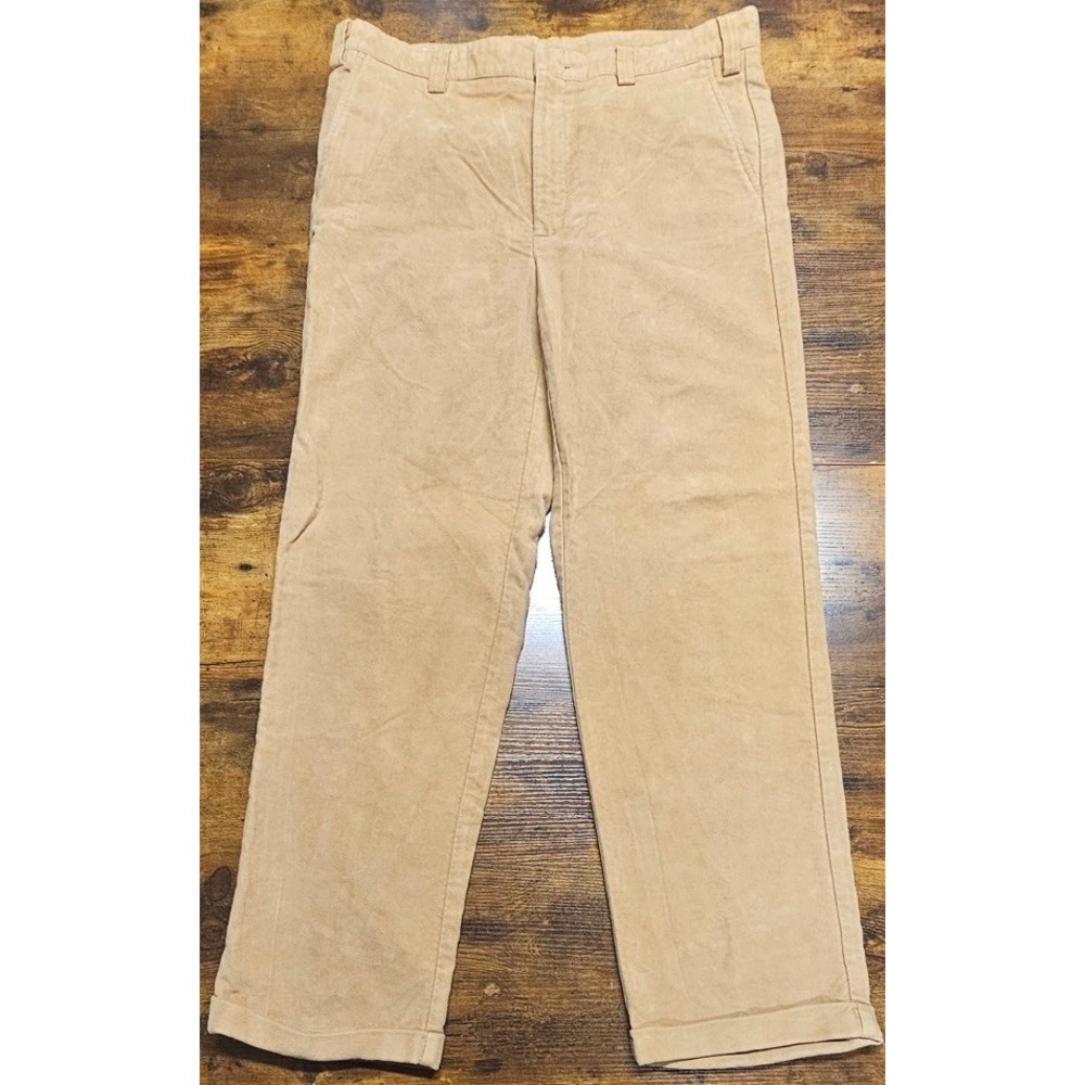 Orvis Moss Brown Moleskin Cuffed Straight 100% Cotton Pants Men's Size 40x32